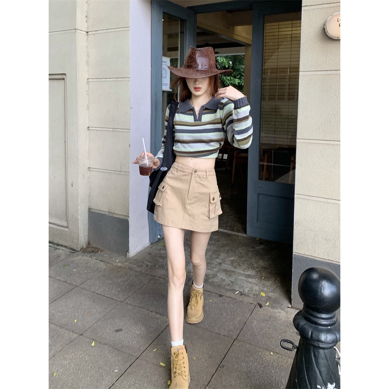 Chân váy nữ, chân váy túi hộp màu đen nude size S M L SKUCV-30B