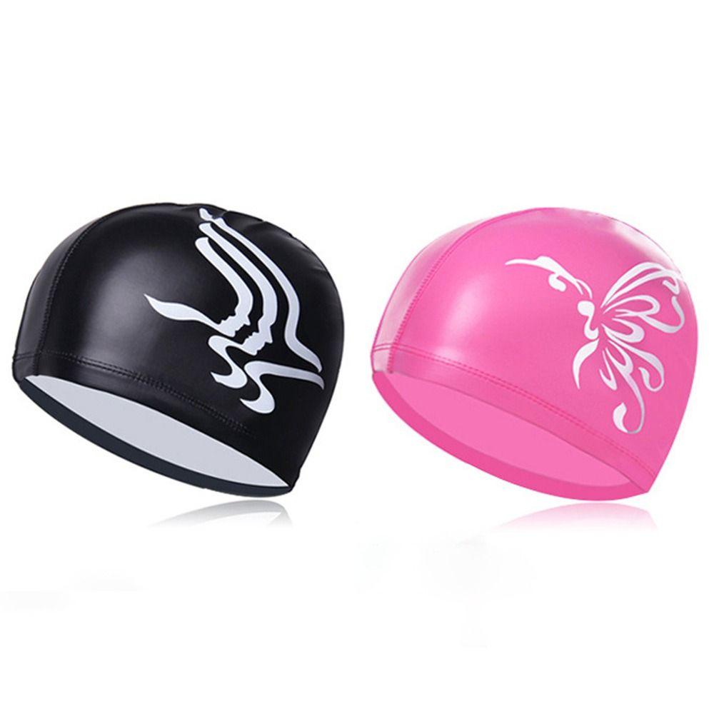 MAYSHOW Mũ Bơi Bằng PU Co Giãn In Họa Tiết Hoa Phong Cách Thể Thao Thời Trang