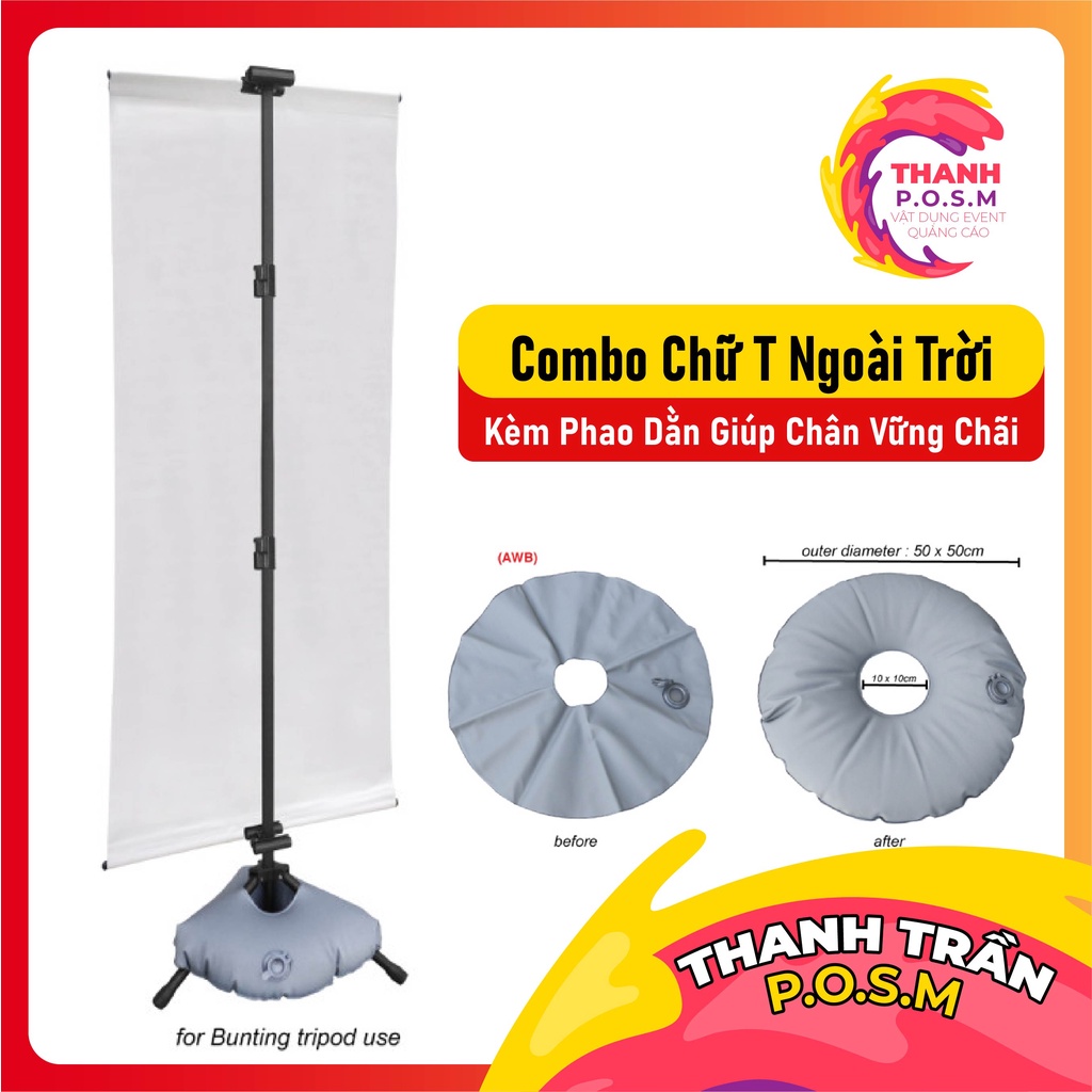 Chân standee chữ T tăng giảm 60x160cm và 80x180cm