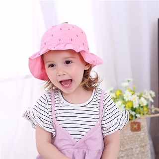 Mũ Miller vành tròn dâu tây hồng