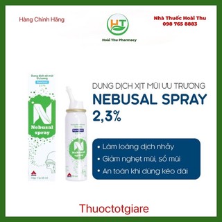 Nebusal Spray 2,3% - Dung dịch muối ưu trương, giảm nghẹt mũi, sổ mũi