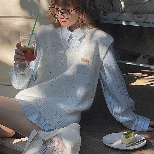 Áo sơ mi SUXI tay dài họa tiết kẻ sọc phong cách Hàn Quốc cổ điển thời trang mùa xuân dành cho nữ oversize