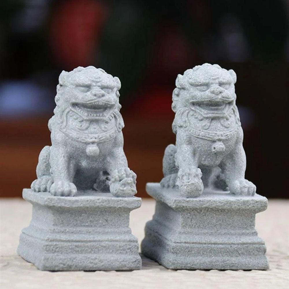 Taylor1 Chậu Hoa Mini Hình Sư Tử Phong Cách Trung Hoa Đa Năng Chất Lượng Cao Trang Trí Xe Hơi