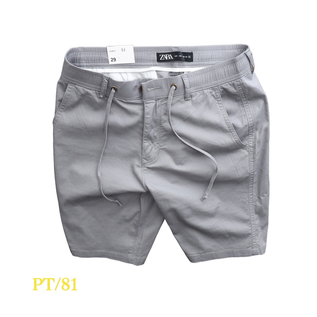 Quần short kaki ZARA lưng thun dây rút cao cấp S29