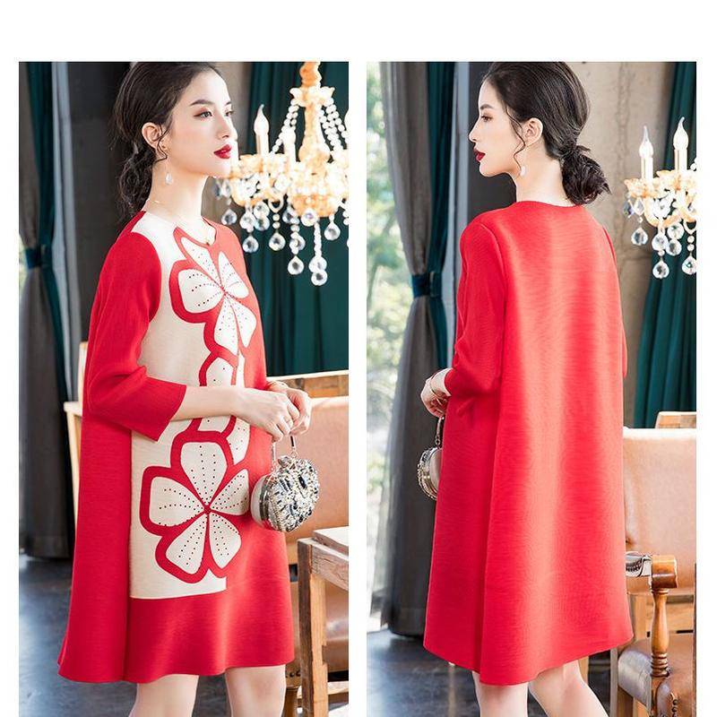 Đầm Dáng Rộng Xếp Ly Siêu Nhẹ Thời Trang Mùa Xuân 2023 Kích Thước Lớn Phong Cách Mới Cho Nữ
