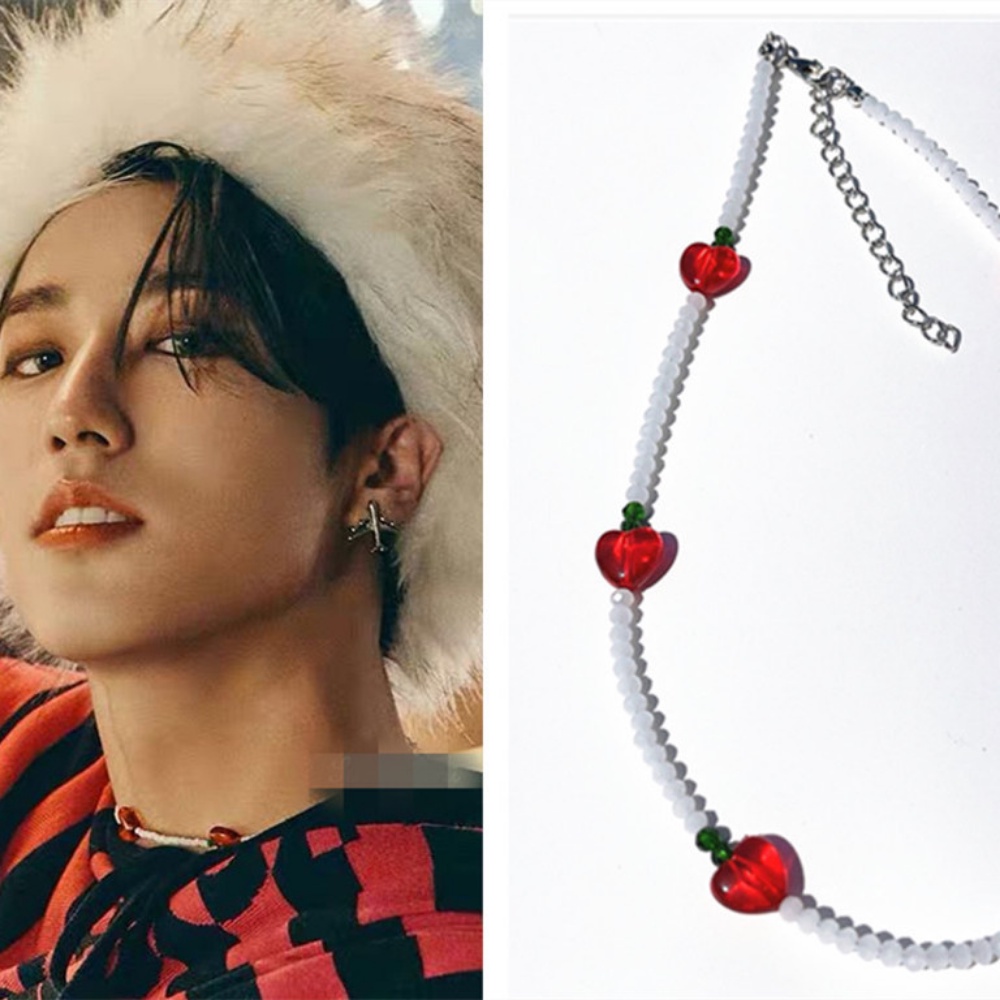 Bộ Vòng cổ + Bông Tai Thời Trang Hình Nhóm Nhạc Kpop Stray Kids