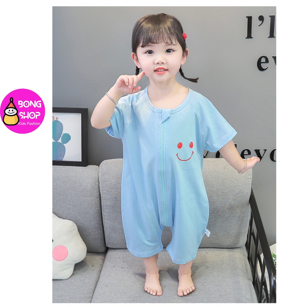 Túi ngủ cotton mỏng mùa hè tay cộc cho bé trai và gái