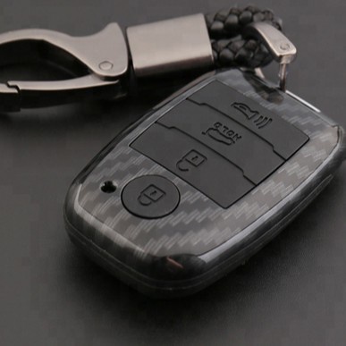 Bao da chìa khóa, Ốp chìa khóa carbon cho xe ô tô KIA CERATO MORNING, SOLUTO, RONDO, SEDONA 2019 2020