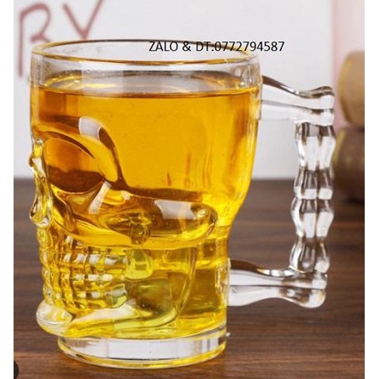 Ly Thủy Tinh Deli Skull Beer Mug 540ml | ZB309 , Ly uống Bia Cao Cấp
