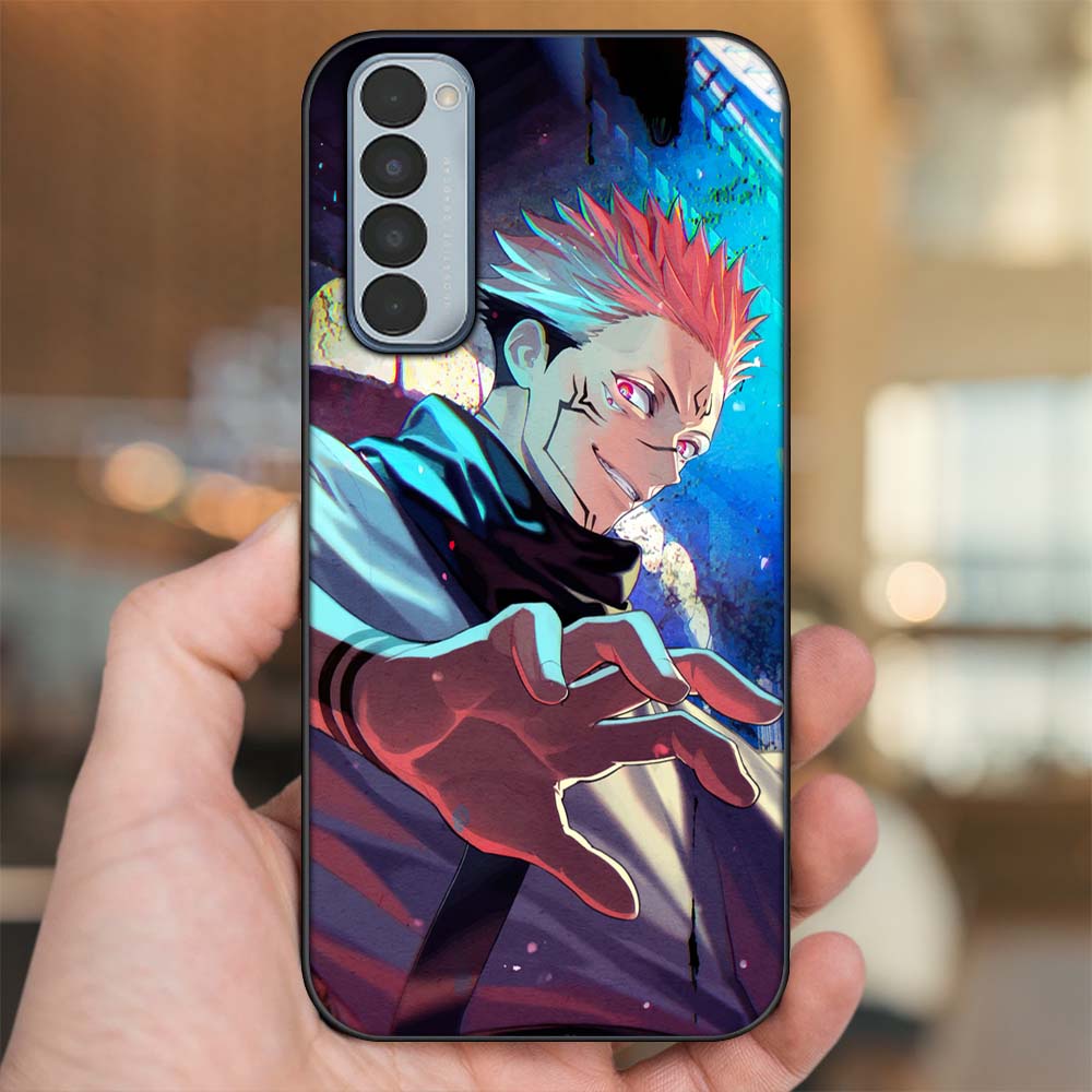 Ốp lưng Oppo Reno 4 Pro viền đen in hình Sukuna Yuji Jujutsu Kaisen Chú Thuật Hồi Chiến
