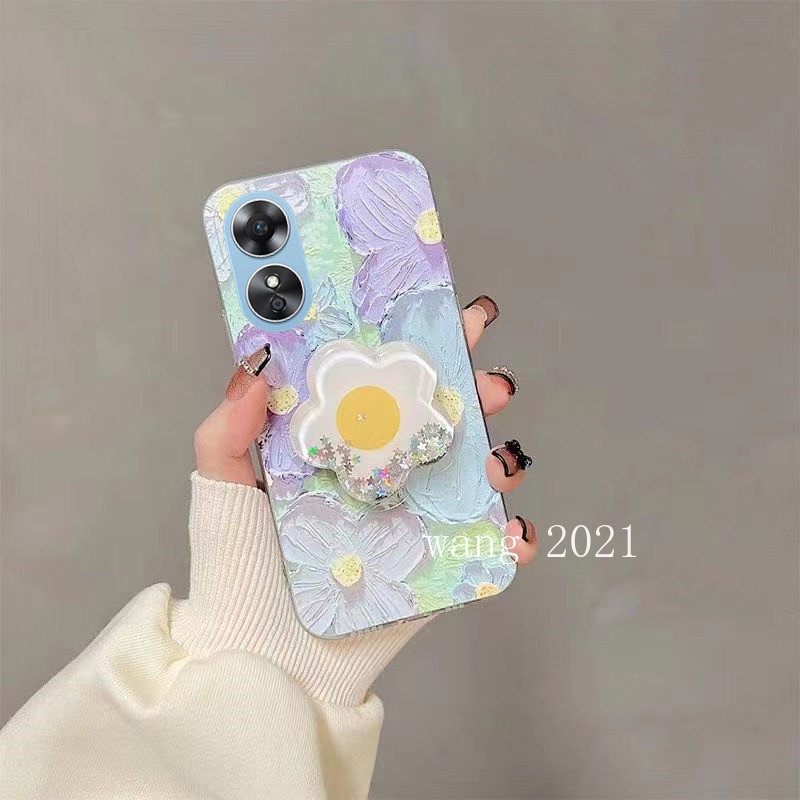 Ốp Điện Thoại Silicone Mềm Tranh Sơn Dầu Có Giá Đỡ Cho OPPO Reno8 T A78 5G 4G Reno 8 8T Reno8T 2023