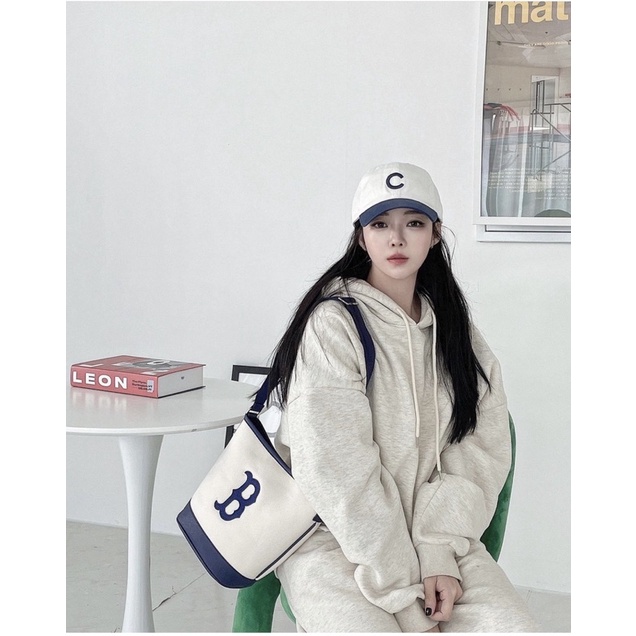 Túi bucket MLB chữ B xanh