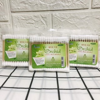 Tăm bông cán gỗ orchid xuất hàn 100 que