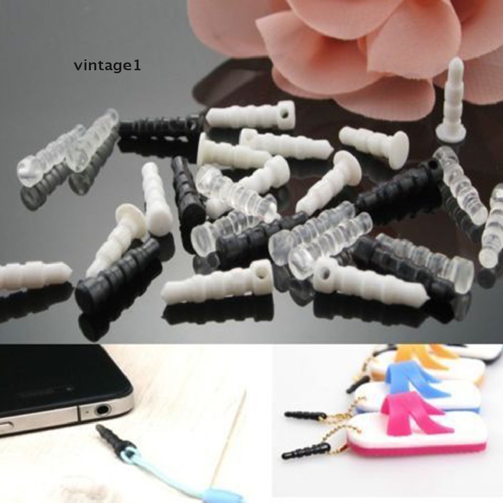 Bán Sỉ 100 Nút Cao Su Bịt Chống Bụi Jack Cắm Tai Nghe 3.5mm