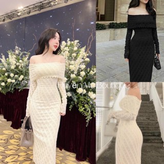 Váy Dự Tiệc Body Ren Nhung Trễ Vai Dáng Dài Thiết Kế Mặc Đám Cưới Đi Chơi Sang Chảnh