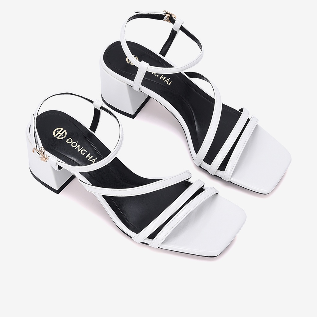 Giày sandal cao gót Đông Hải thiết kế quai da phối gót vuông 6cm - S85Q4