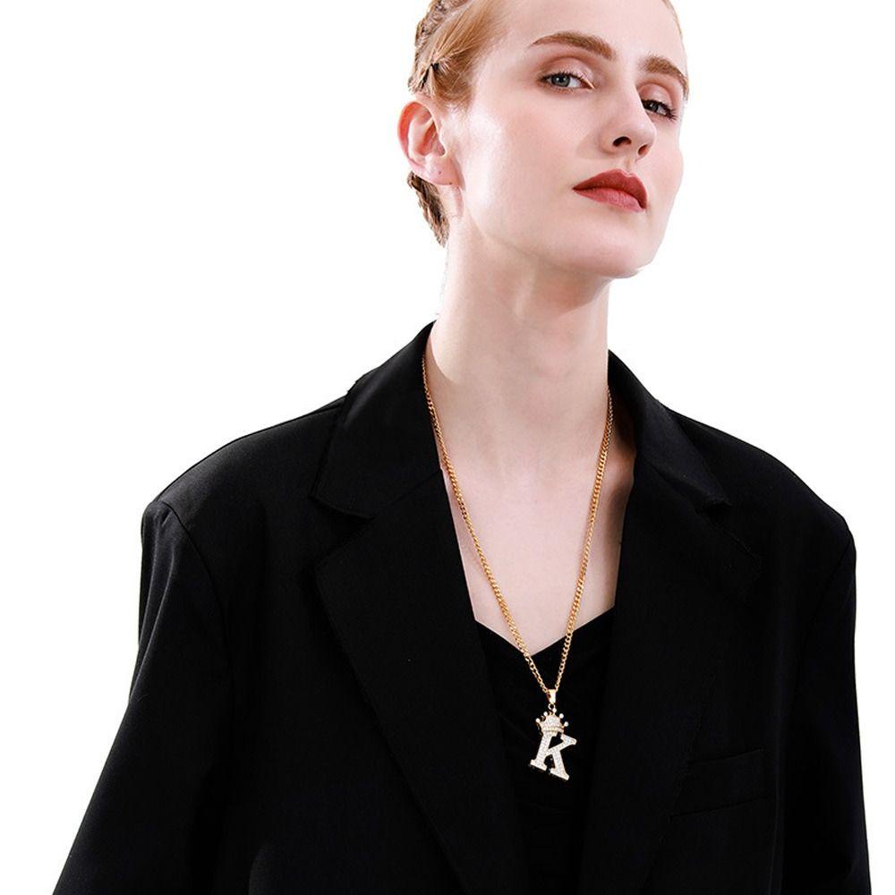 LOMBARD Vòng cổ Hợp Kim Mặt Hình Vương Miện Đính Đá Thời Trang Cho Cặp Đôi