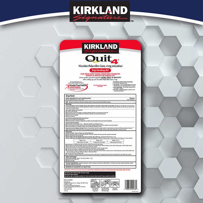 Kẹo cai thuốc lá Kirkland Signature Quit 4 Gum Original 190 viên  của Mỹ