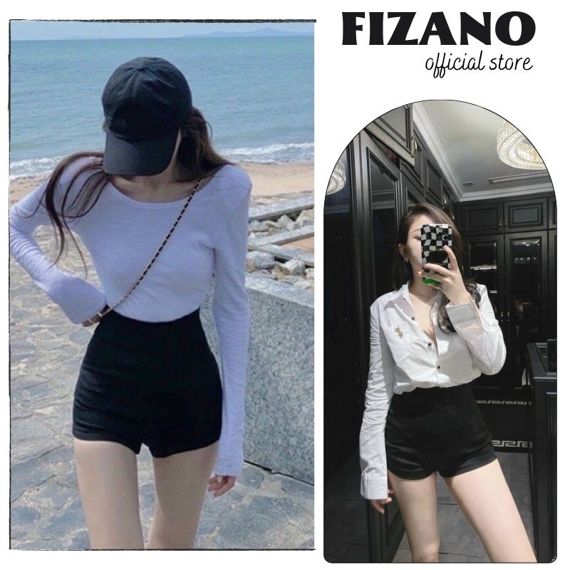 Quần đùi nữ cạp cao zr quần tregging khóa sau tôn dáng thời trang fizano