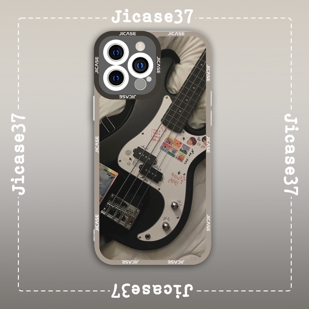 Ốp lưng iphone và samsung xiaomi oppo cạnh vuông Jicase Guitar Điện Đàn Guitar Aesthetic Vintage Art