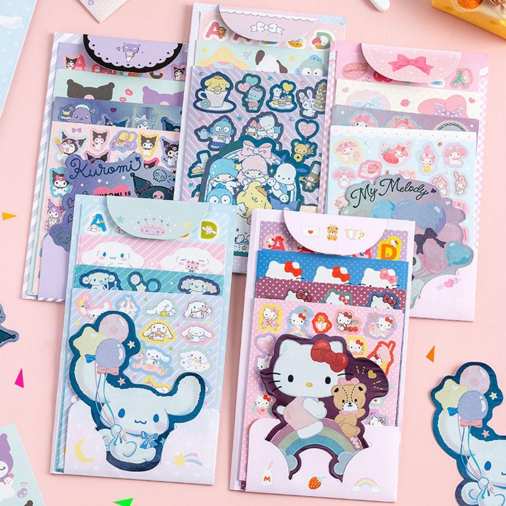 Bộ Đề Can Họa Tiết Kuromi Hoạt Hình Trang Trí Sổ Tay DIY Cho Bé