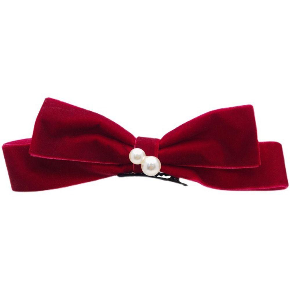 Kẹp Tóc Nơ Vải Nhung Cỡ Lớn Dễ Thương Cho Bé Gái