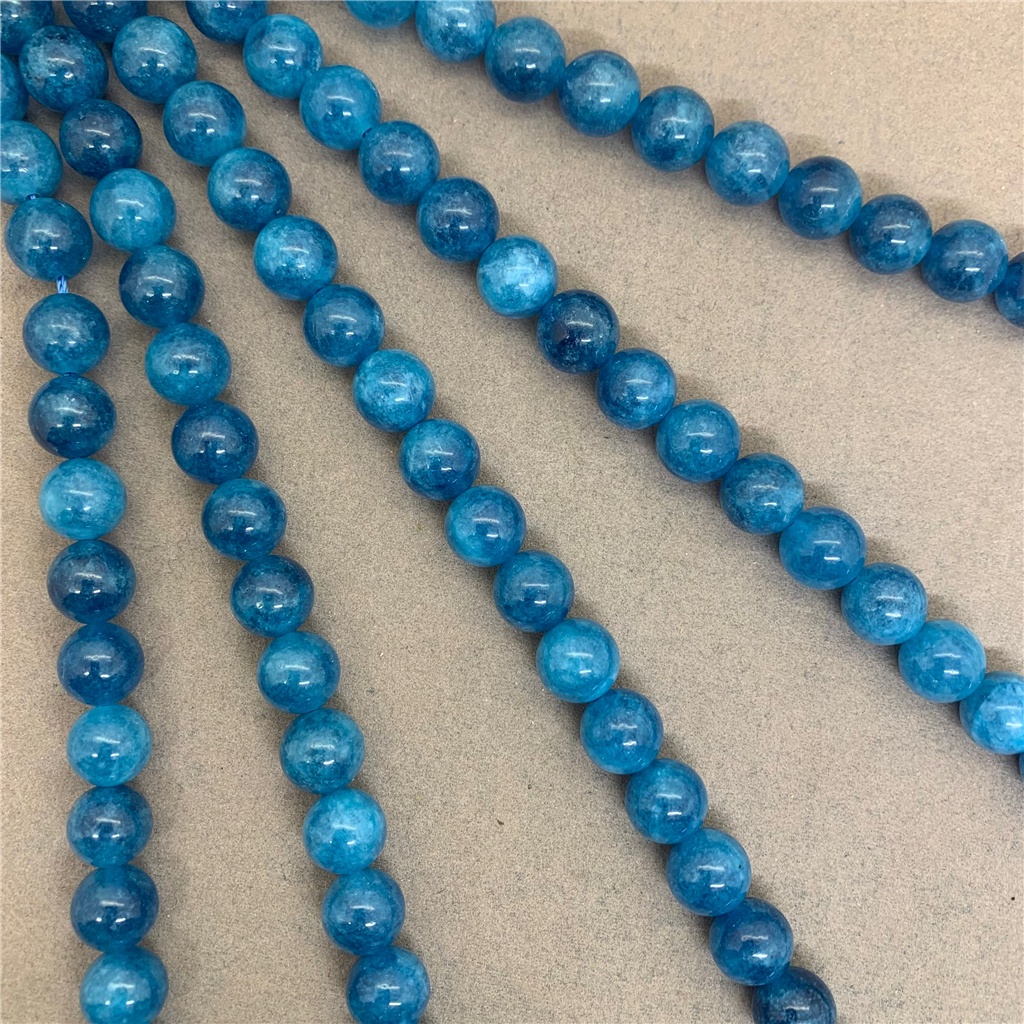 Set Đá Xanh Lam Tự Nhiên 3A Kích Cỡ 6 / 8 / 10mm Dùng Làm Đồ Trang Sức Thủ Công