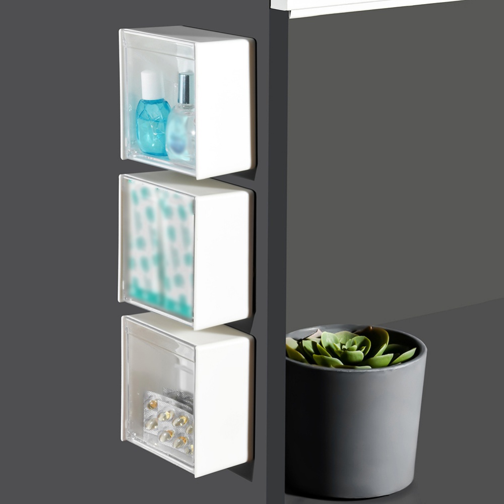 Hộp Đựng Bông Tẩy Trang Gắn Tường Đơn Giản Dễ Lắp Đặt Giá Đỡ