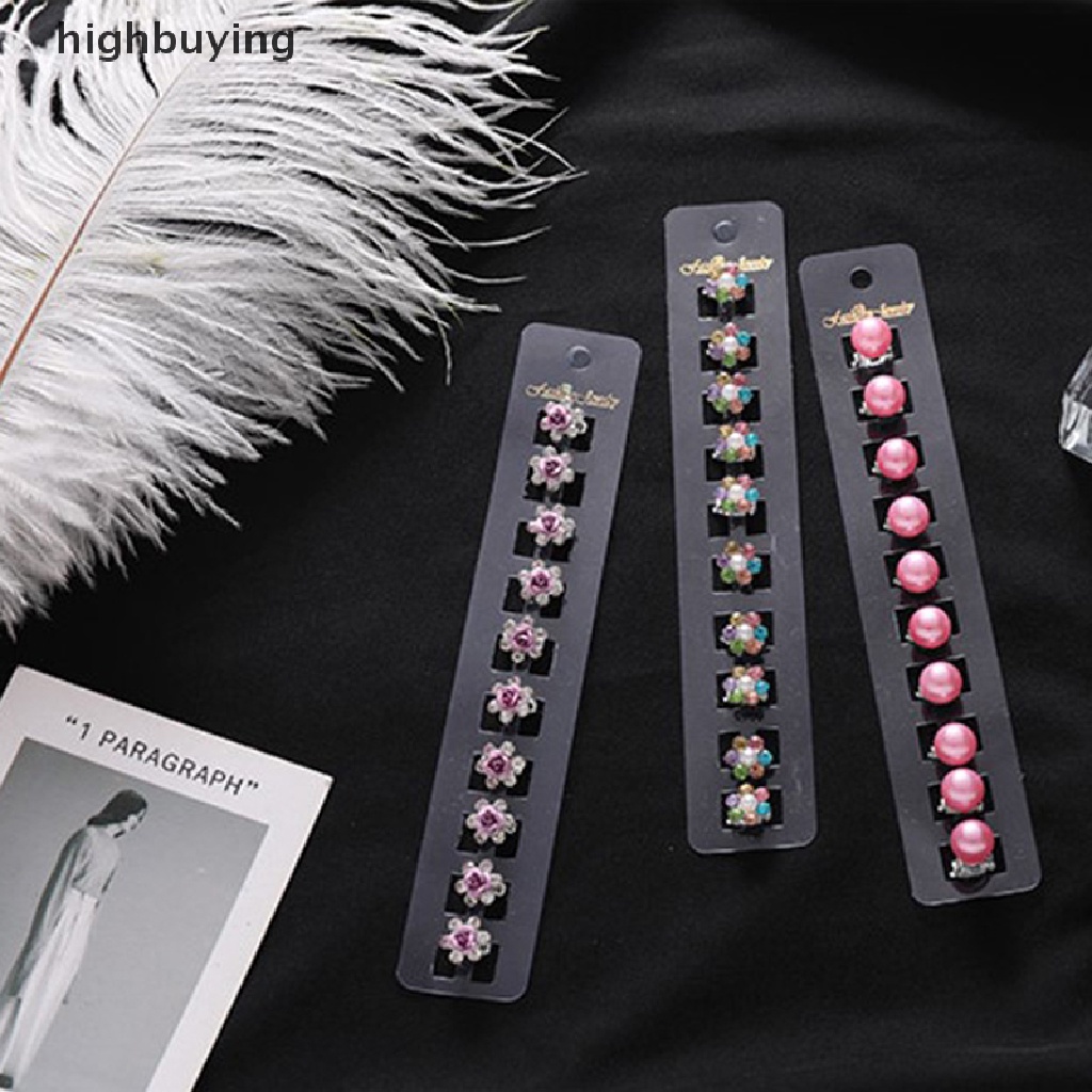 Set 10 KẹP TóC HìNh Bông Hoa ĐíNh Kim Cương Giả ThờI Trang Cho Bé