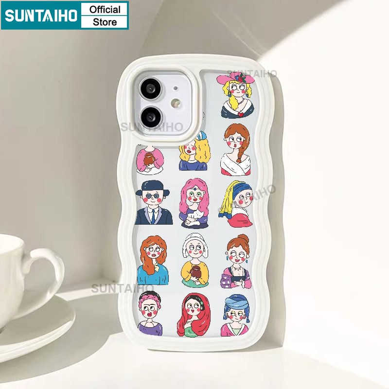 SUNTAIHO Ốp điện thoại hình nhân vật hoạt hình thích hợp cho iPhone 14 Pro Max 11Pro 12 13 Pro XR XS Max 7 Plus 8 Plus