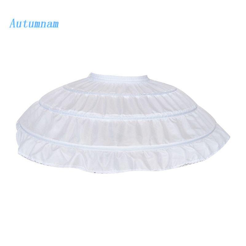 Đầm Cưới 3 Vòng Thép Màu Trắng Co Giãn Cho Bé Gái