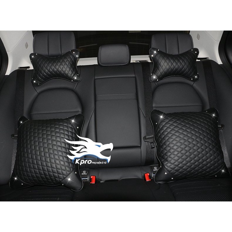 Gối Tựa Lưng Ô Tô To Đính Đá - Hàng Kpro chất lượng cao