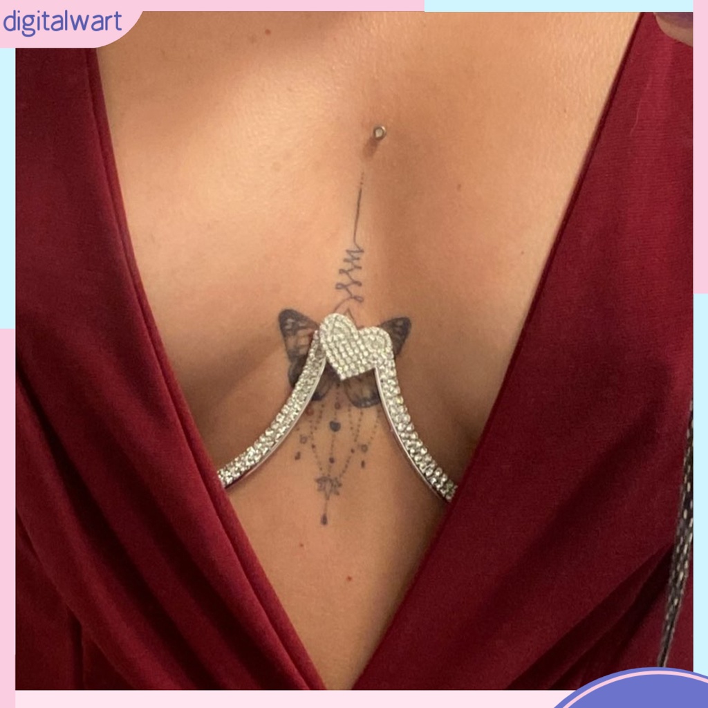 Dây Xích Đôi Trang Trí Áo Ngực Hình Trái Tim Lấp Lánh [DIWA]