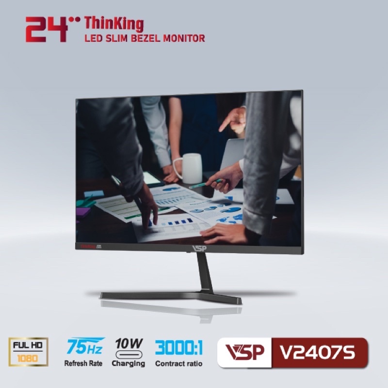 [Mẫu 2023] Màn Hình VSP 24” Siêu Mỏng Full Viền Chuyên Game 75hz - New Full Box | BigBuy360 - bigbuy360.vn