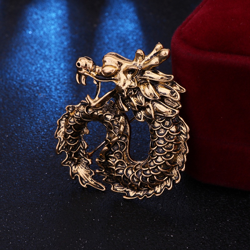 Trâm Cài Áo Hình Rồng Phong Cách Retro Cho Nam