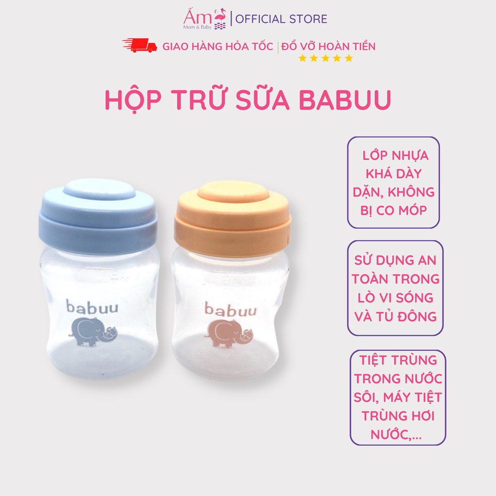 Bộ 3 Bình Trữ Sữa Cho Mẹ Và Bé Babuu 120ml PP Bởi Ấm Baby Nhật Bản Cổ Rộng Tiện Lợi Ấm Gift Decor