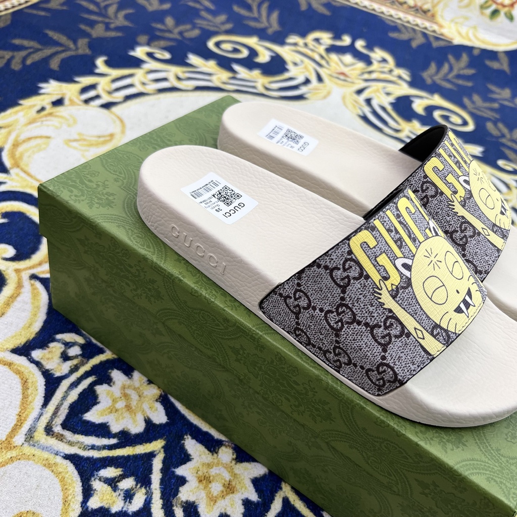 Dép lê quai ngang Gucci mèo fullbox bill thẻ LA on web