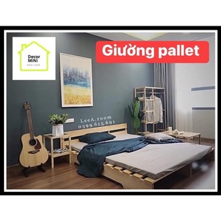 Giường pallet chân cao 20cm kiểu hàn quốc như hình