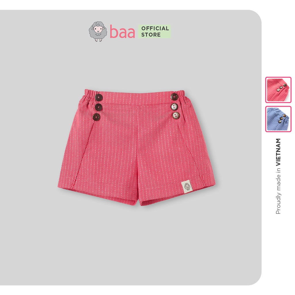 Quần soọc bé gái, short khakis cho bé từ 1 tuổi - 7 tuổi BAABABY - GT-QU24N-01