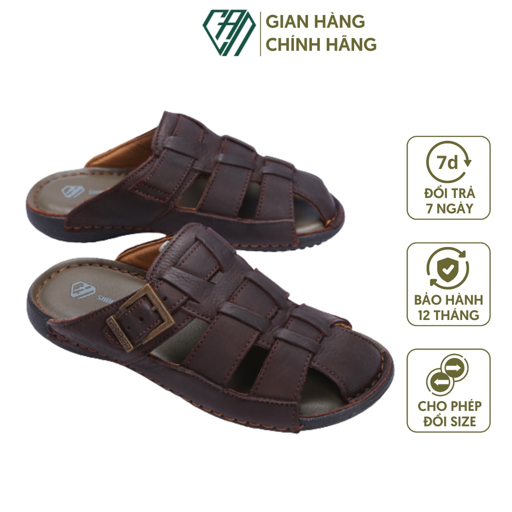 Dép Da Nam CAN RBK8328 Thời Trang Đế Bằng Chất Liệu Giả Da Đảm Bảo Êm Chân