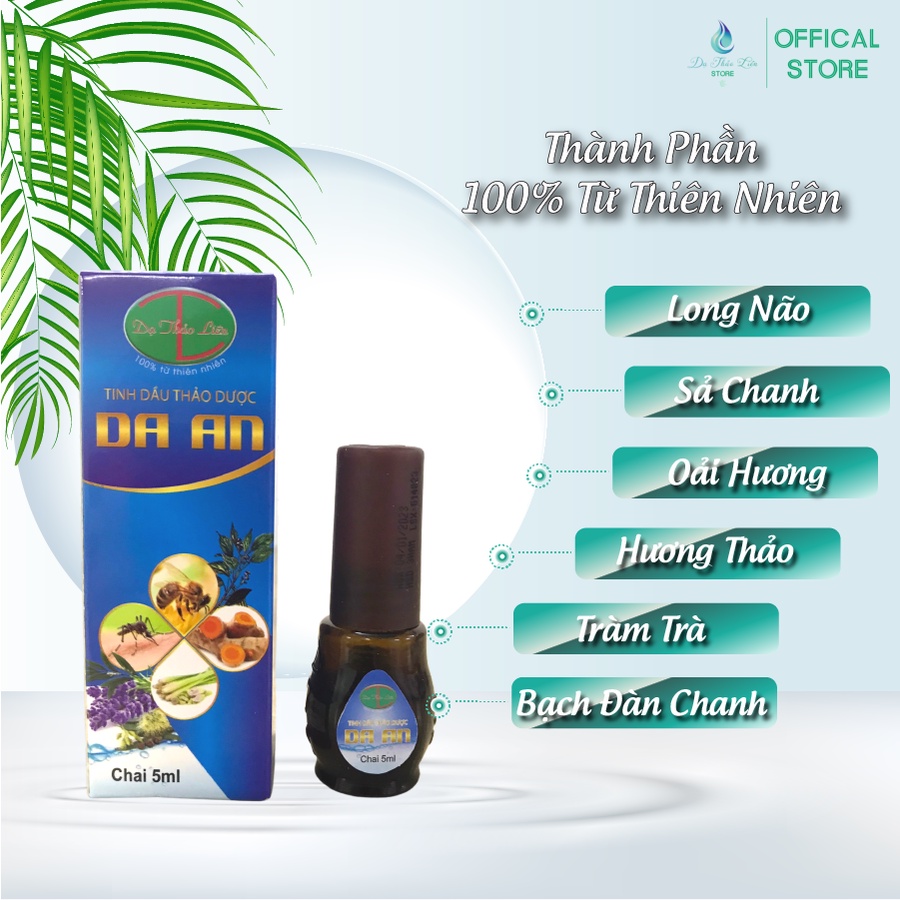 Tinh Dầu Thảo Dược Da An 5ml Dạ Thảo Liên 100% Thảo Dược Thiên Nhiên