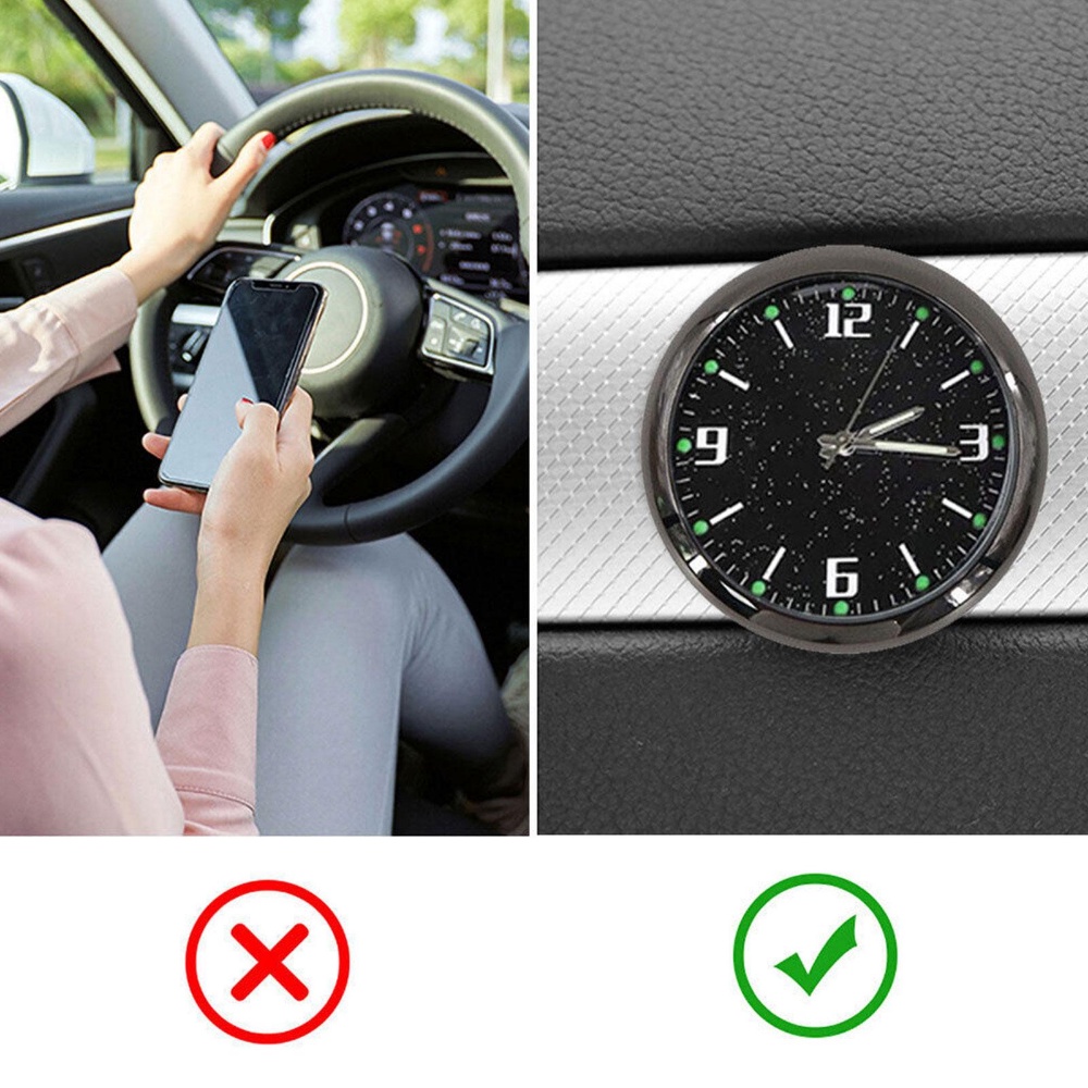 Đồng Hồ Thạch Anh Kỹ Thuật Số Mini Dạ Quang Gắn Lỗ Thông Khí Xe Hơi Đa Năng Có Kẹp