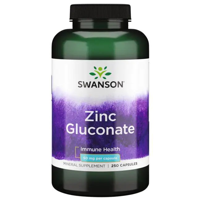 Viên uống Kẽm tăng cường miễn dịch hỗ trợ sức khỏe tình dục và đẹp da Swanson Zinc Gluconate 50 mg 250 viên