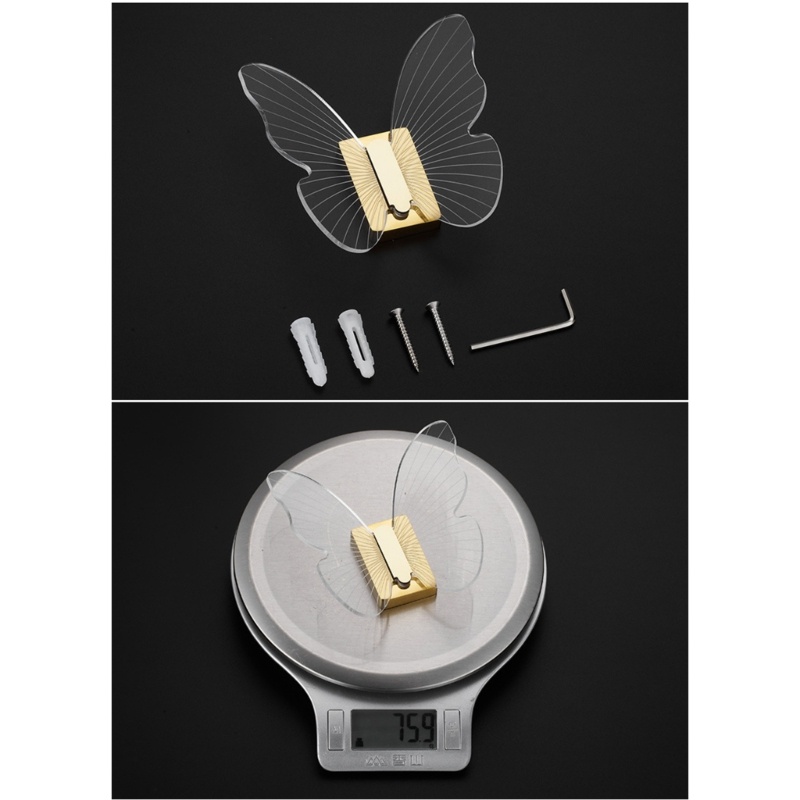 Aoto Móc Treo Áo Khoác / Chìa Khóa Bằng Acrylic Hình Bướm Vintage Trang Trí Tường Ki