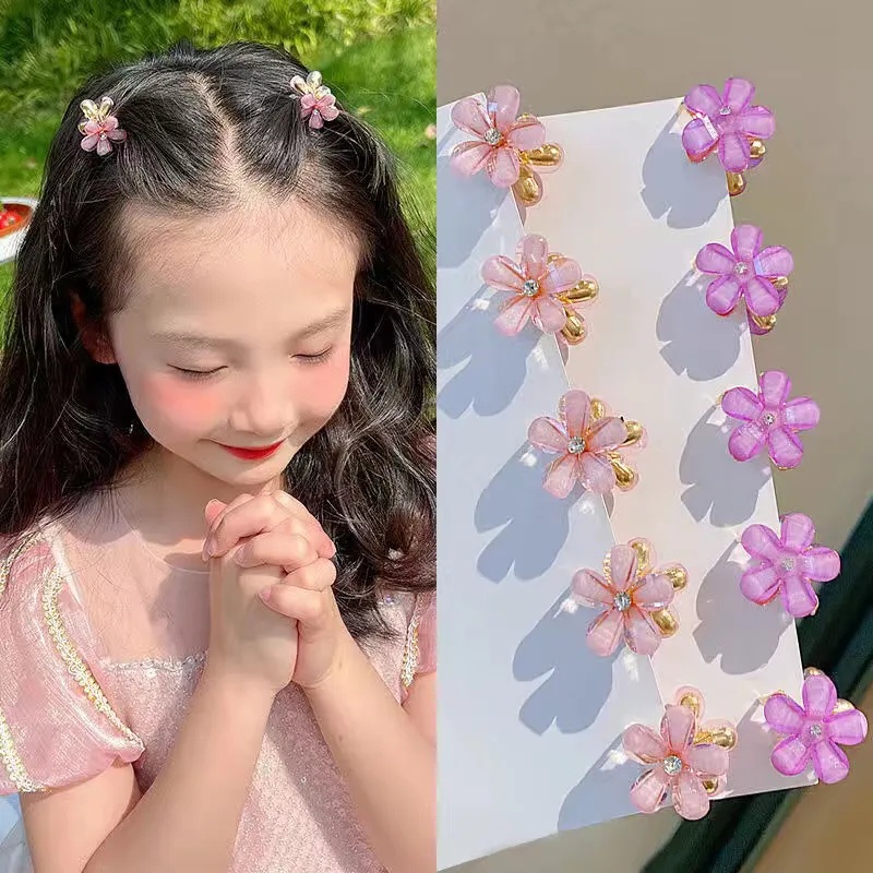 Kẹp Tóc Càng Cua Mini Hình Hoa Đính Pha Lê Phong Cách Hàn Quốc Đơn Giản Cho Nữ