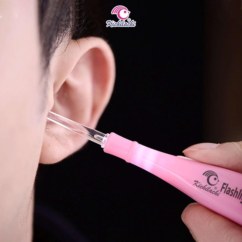 Dụng cụ lấy ráy tai phát sáng có đèn led cho bé Kichilachi, vệ sinh tai cho bé - Loki