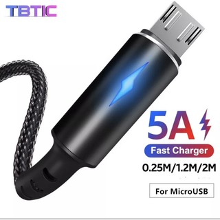 Cáp sạc nhanh 5a đèn led cáp & truyền dữ liệu cáp micro usb cho oppo xiaomi samsung vivo andriod điện thoại