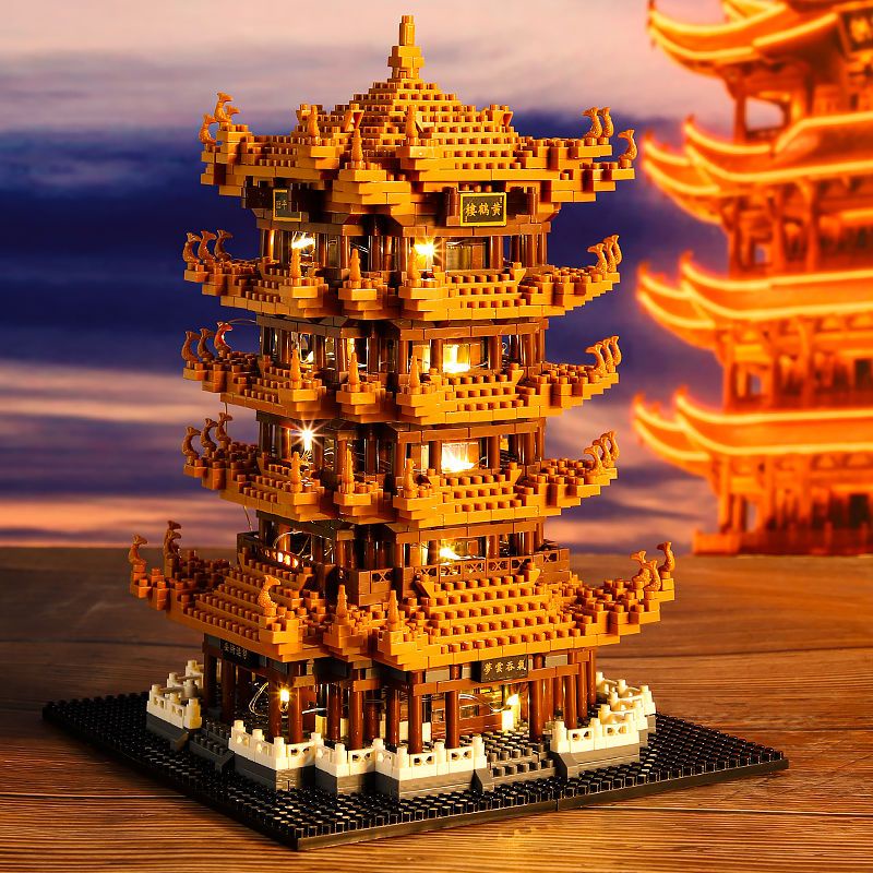 Bộ Đồ Chơi Lắp Ráp Lego Hình Chim Hạc Màu Vàng Cỡ Lớn 1,000 Yuan