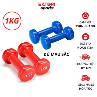 Tạ tay Brosman cao cấp 1kg chính hãng lõi thép bọc cao su dành cho bé , cho nữ tập yoga tập gym tại nhà - SATORI SPORT