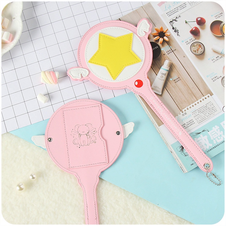 Bao đựng thẻ ngân hàng/ xe buýt/ ID anime dễ thương cosplay đũa thần Captor Sakura màu hồng làm đạo cụ chụp ảnh bảo vệ